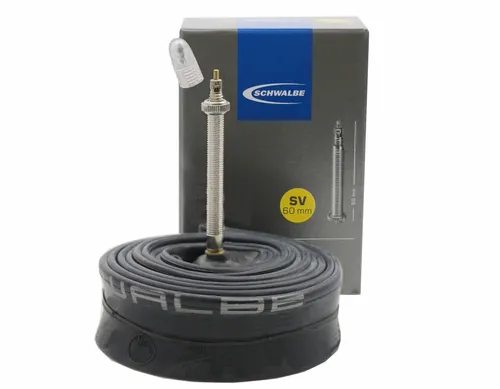 Schwalbe SV17 700 x 28-47c 60mm Presta Fahrradschlauch - Schwarz - Hochwertiger Fahrradschlauch für 28 Zoll Reifen, langlebig und zuverlässig. Ideal für sicheres Fahren und einfache Montage.