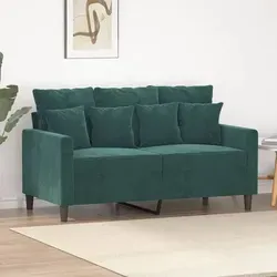 vidaXL 2-Sitzer-Sofa Dunkelgrün 120 cm Samt - Sofa in Dunkelgrün, aus weichem Samt mit robustem Metallgestell für maximalen Komfort und Stil – ideal für Wohnzimmer und entspannte Stunden.