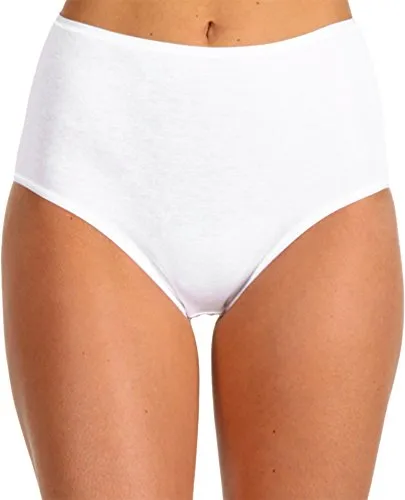 Hanro Damen Slip NA, 1625 – Cotton Seamless Maxi Slip in Weiß - Nahtloser Baumwoll-Slip mit hohem Bund und elastischem Satinbesatz für perfekten Tragekomfort. Ideal für den Alltag mit voller Abdeckung.