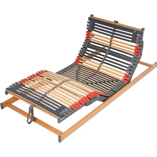 FMP Matratzenmanufaktur 7 Zonen Lattenrost Rhodos EcoMove EL - Elektrisch Verstellbar - Lattenrost 100 x 220 cm mit 7 Zonen, elektrisch verstellbar für maximalen Komfort und perfekte Anpassung an Ihren Schlafbedarf. Ideal für Betten mit Bettkästen.