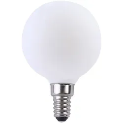 LED Filament Globe G60 2W E14 opal 170lm warmweiß - Energieeffizientes LED Filament Leuchtmittel im Globe G60 Design. Ideal für stimmungsvolle Beleuchtung mit warmweißem Licht und einer Lebensdauer von 15.000 Stunden.