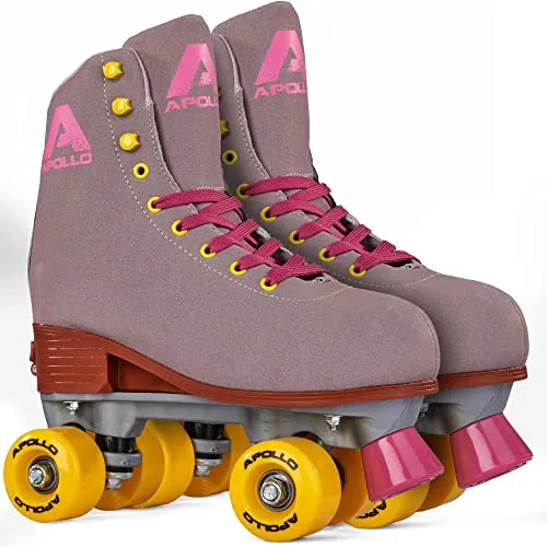 Apollo Disco Roller – Verstellbare Rollschuhe für Kinder und Erwachsene - Stylische Quad-Skates im Retro-Look, für alle Altersgruppen geeignet. Bequeme Rollschuhe mit verstellbaren Größen von 31 bis 42, ideal für jahrelangen Fahrspaß. Robuste Verarbeitung und ABEC-7-Kugellager sorgen für ein optimales Fahrerlebnis.