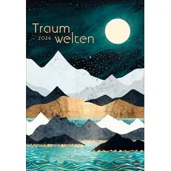 Traumwelten Posterkalender 2026: Tiere und Landschaften mit Metallic-Touch - Kunstkalender 2026 im Format 37 x 53,5 cm, bringt mit beeindruckenden Metallic-Details die Schönheit von Tieren und Landschaften in Ihr Zuhause.