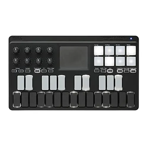 Korg nanoKEY Studio - 25-Tasten MIDI-Controller - MIDI-Controller mit anschlagdynamischen Tasten und Trigger-Pads, ideal für kreatives Musikmachen unterwegs, inklusive KORG Legacy Collection M1 Le Software.
