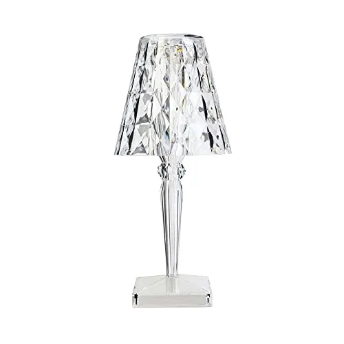 Kartell Big Battery Tischlampe, glasklar - Tischlampe für Indoor & Outdoor, Design von Ferruccio Laviani, mit Direktstromversorgung und modernem PMMA-Material für stilvolle Beleuchtung.