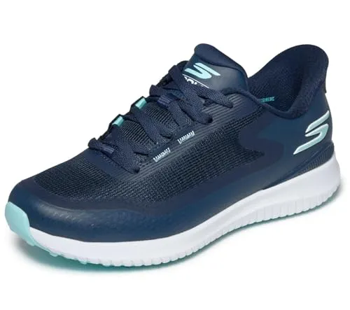 Skechers Damen-Golfschuhe Go Golf Flight Slip-In - Marineblau/Weiß - Größe 38 - Erleben Sie Komfort und Leistung mit den Skechers Hands Free Slip-ins® GO GOLF Flight. Wasserdicht, spikefrei und mit exklusiver Dämpfung für ein optimales Golfspiel.