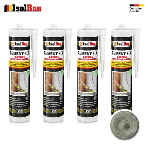 Reparaturmörtel Zement-Fix 4 x 300 ml Zementgrau Fugenmörtel Express Cement