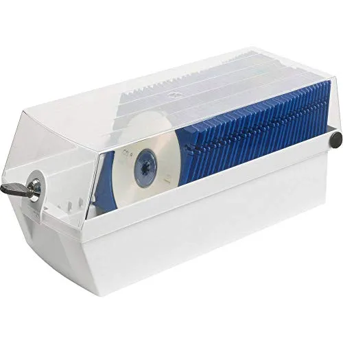 HAN 9260-11 - CD-Box MÄX 60, abschließbar mit Metallschloss und 2 MÄX Trays für sichere und staubfreie Aufbewahrung von 60 CDs/DVDs