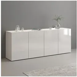 INOSIGN Sideboard Egypt, Hochglanz Kommode mit 4 Türen - Elegantes Sideboard in Weiß Hochglanz, grifflos mit 4 Drehtüren. Ideal für eine moderne und individuelle Einrichtung. FSC®-zertifiziert für nachhaltige Waldwirtschaft.