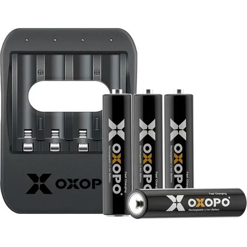 Oxopo Battery charger for Li-ion incl. 4 AA 1850mah Li-ion (4 Stk., AA, Ladegerät inkl. Akku) (OX2775AA)
