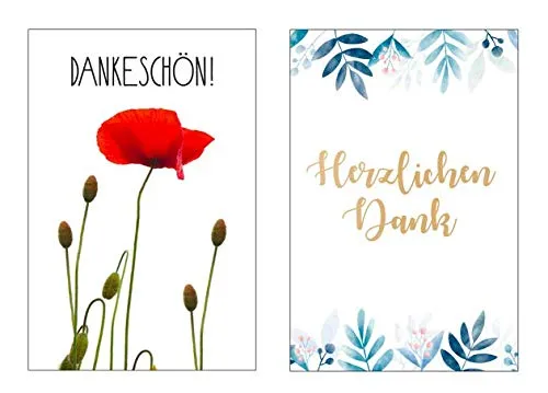 Premium Dankeskarten 12x18cm  Dankekarten Klappkarten Danke Karten Grußkarte 6