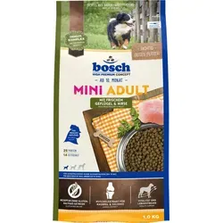 Bosch Mini Adult Geflügel & Hirse 1 kg - Hundefutter für kleine Hunde, mit hochwertigem Geflügel und Hirse für eine ausgewogene Ernährung und gesunde Haut.