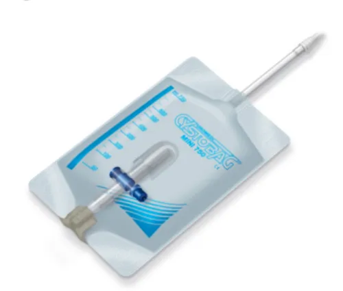 Uromed Cystobag Mini 750 ml - Steriler Urin-Beinbeutel - Urinflaschen & -beutel, mit 50 cm kürzbarem Ablassschlauch für flexiblen Einsatz und ideal für eine komfortable Nutzung.