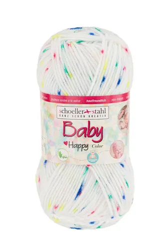 Schoeller + Stahl Baby Happy Color Häkelwolle, 185 m - Wunderbar weiches, pflegeleichtes Garn für kreative Baby- und Kindermodelle. Die fröhlichen Farbakzente sorgen für einzigartige Strick- und Häkelprojekte.