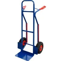 pro-bau-tec Sackkarre Kufenkarre 100005 - Baugeräte mit Luftbereifung und 200 kg Tragkraft, ideal für schwere Lasten und komfortablen Transport.