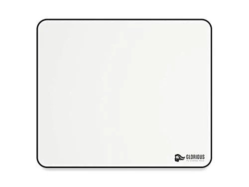Glorious Gaming Cloth Gaming Mousepad (groß) - Gesteppte Ränder, Glatte Oberfläche für Speed & Control, Anti-Rutsch-Boden, waschmaschinenfest, groß (330 x 280 x 3mm) - Weiß