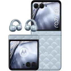 Motorola razr 60 + Buds Loop - 5G Smartphone mit 6,9" pOLED-Display und 50 MP Kamera, inklusive stylischer moto buds Loop für perfekten Klang und Design in Pantone Ice Melt.