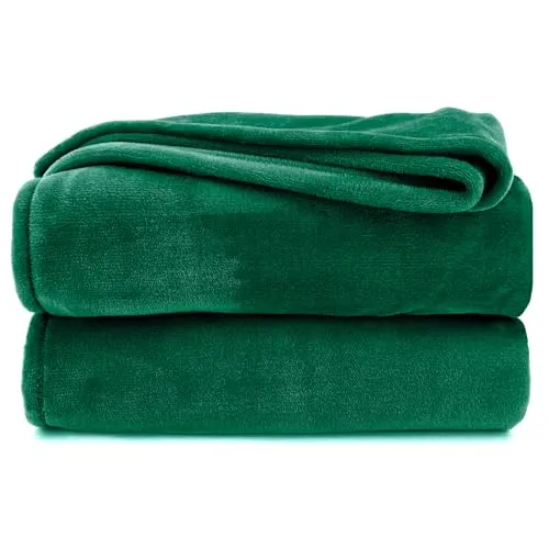 Kuscheldecke flauschig Flanell Wohndecke warm Oekotex Tagesdecke Überwurf Sofadecke fusselfrei Fleecedecke Super Soft Decke 130x170 cm Typ380 waldgrün