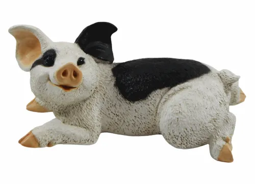 Dekofigur Ferkel Schweinchen Castagna aus Resin - 10 cm - Figuren & Skulpturen - Temperatur- und witterungsbeständig, ideal für drinnen und draußen, im schönen Landhausstil.