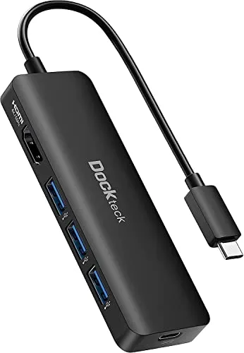 USB C Hub für MacBook Air M2, Dockteck 5 in 1 Dock USB C HDMI Adapter 4k 60hz, 3 USB-3.0, 100W PD für MacBook Pro/Air M1/M2, iPad Pro, Steam Deck