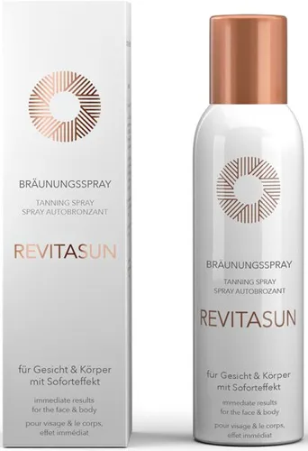 RevitaSun Natural Self-Tanning Spray 150 ml - Selbstbräuner für eine natürliche, sofortige Bräune ohne UV-Strahlung. Ideal für Gesicht und Dekolleté, mit angenehmem Duft und Anti-Aging-Effekt.