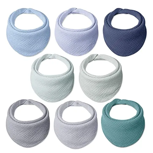 lulumoon Lätzchen Baby Absorbierende Dreieckstuch: 4-lagiges Verdicken Musselin Halstuch baby - Großformatig Quadratisch Ersetzt Waschlappen Baby