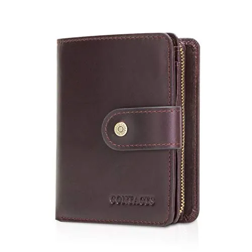 FANDARE Mode Geldbörse Herren mit RFID Kurz Geldbörse Brieftasche Portemonnaie Leder Geldbeutel mit 12 * Kreditkartenfächern, 1*Münzfach, für Reise, Party, Hochzeit, geschäft Braun