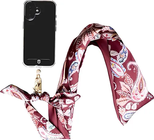 Force Case Abnehmbare Smartphone-Tragekette Bandana Design - Weinrot - Stylische weinrote Smartphone-Tragekette im Bandana-Design. Universell einsetzbar und einfach anzubringen. Robustes Material und hohe Tragfähigkeit bis 12 kg machen sie ideal für den täglichen Gebrauch.