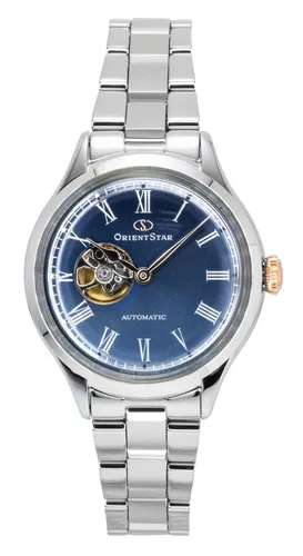 Orient Star Automatik Damenuhr Blaugrau RE-ND0022L - Elegante Damenarmbanduhr mit automatischem Uhrwerk, 50 m wasserdicht und robustem Edelstahl-Gehäuse. Ideal für lässige Anlässe und tägliche Tragefreude.