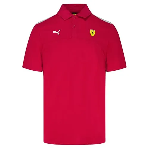PUMA Scuderia Ferrari F1 Herren Polo - Rot - Größe S - Hochwertiges Polo-Shirt von PUMA mit Scuderia Ferrari Logo und Reißverschlusskragen. Ideal für Fans, die Stil und Komfort schätzen. Hergestellt aus 100 % Baumwolle.