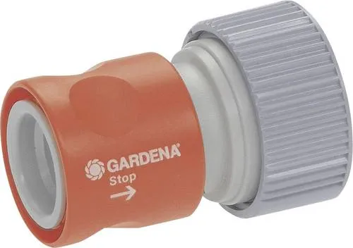Gardena Profi-System-Übergangsstück mit Wasserstop - 19 mm (3/4 Zoll) Schlauchstück für einfachen Anschluss und automatisches Wasserstop beim Entkuppeln