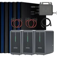 SUNNIVA Balkonkraftwerk 3000W mit 3 Marstek B2500-D - Effizientes Balkonkraftwerk mit 3.000 W Leistung, 3x Solarspeicher (6,72 kWh) und bifazialen 500 W Modulen. Ideal für Balkon, Dach oder Garten – maximiert Energieausbeute dank innovativer Technologie.