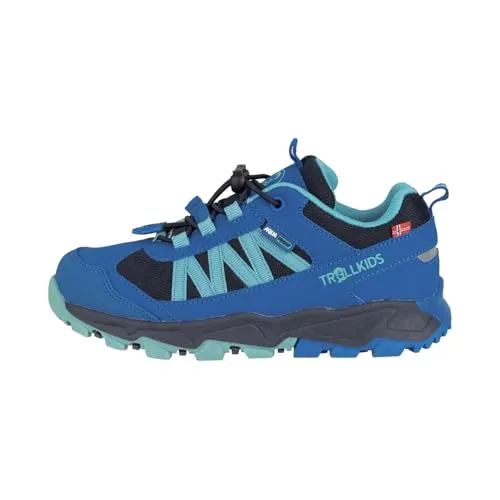 Trollkids Kids Tronfjell Hiker Low 40, Cobalt Blue - Wasserdichter Trekkingschuh mit Schnellschnürsystem, ideal für Abenteuer. Verstärkte Zehenpartie und herausnehmbare Innensohle für optimalen Komfort.