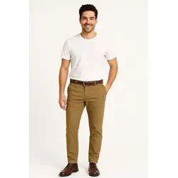 Chinohose "JPSTMARCO FRANCO CHINO W BELT PLS", Gr. 48 - Länge 32 - Herren-Chinohose von Jack & Jones PlusSize, pflegeleichtes und widerstandsfähiges Material, ideal für vielseitige Outfits von leger bis peppig.