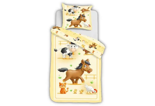 ESPiCO Bettwäsche Pferd, Renforcé, 2-teilig - Tierische Träume für Kinder - Bettwäsche-Sets mit freundlichen Bauernhoftieren, aus 100% Baumwolle, sorgt für besten Schlafkomfort und spannende Träume.