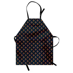 Abakuhaus Kochschürze Höhenverstellbar Klare Farben ohne verblassen, Fleur De Lis Wappen Design blau|orange