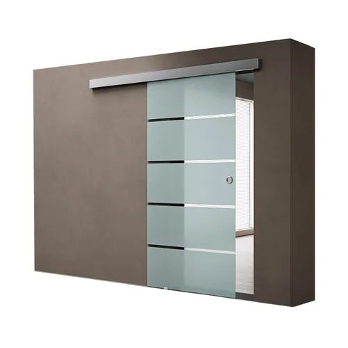 doporro Glasschiebetür Komplettset - Elegante Zimmertür aus 8mm ESG-Glas - Schiebetüren in Chrom-Optik, ideal für moderne Wohnräume und platzsparend durch das Schiebesystem.
