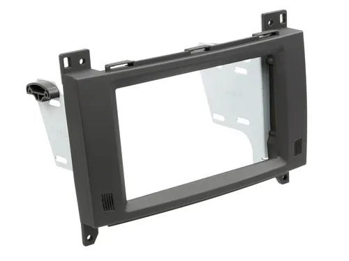 Einbaurahmen Set Doppel DIN Autoradio für Mercedes Vito, A- und B-Klasse - Einbaurahmen für 2 DIN Autoradios, ideal für Mercedes A-Klasse, B-Klasse und Vito, in hochwertigem Rubbertouch schwarz für einen eleganten Look.