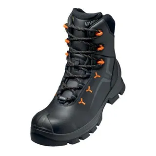 MACSOLE® Stiefel S3 65303 schwarz/orange, Größe 43 - Optimaler Schutz und Komfort - Arbeits- & Schutzkleidung - Mit innovativer Dämpfung, ergonomischer Passform und besten Klimaeigenschaften für maximale Performance im Arbeitsalltag.