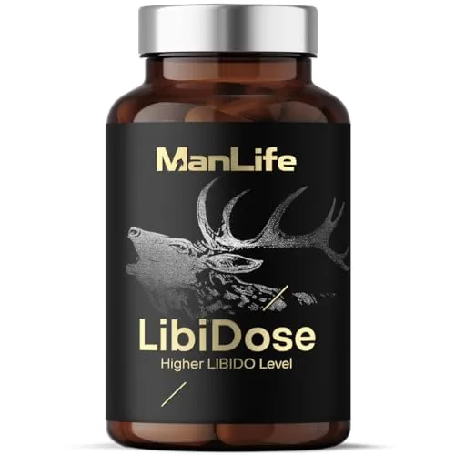 Libido Booster – ManLife LibiDose Kapseln für Männer - Pflanzliches Ergänzungsmittel mit Maca und Muira Puama zur Steigerung von Libido und Erektion, unterstützt durch Ginkgo und Ginseng für mehr Energie und Ausdauer.
