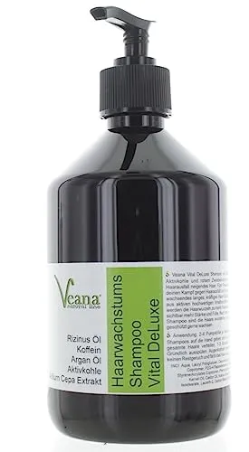 Veana Haarwachstums - Shampoo Vital DeLuxe (500ml) - Spezielles Shampoo zur Unterstützung kräftigerer und vollerer Haare. Mit einer einzigartigen Formel, die die Haarstruktur stärkt und für ein gesundes, glänzendes Haar sorgt – ideal für alle Haartypen.