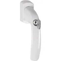 Hoppe New York Fenstergriff 32-42 Alu F9016 - Fenstersicherungen mit Secu100® + Secustik® für maximale Sicherheit, abschließbar und ideal für Aluminium-Dreh/Kippfenster.
