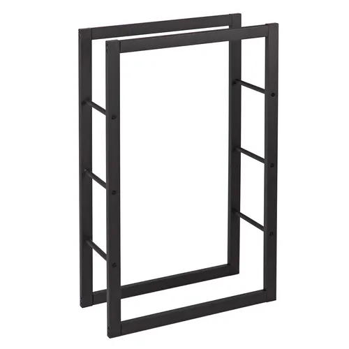 Kaminholzregal Brennholzregal Holzregal Brennholzlagerung schwarz 60x25x100 cm