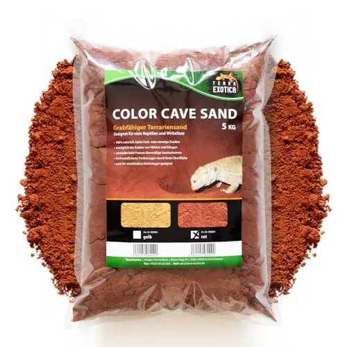 TE Terrarium Sand Color Cave Sand rot in 5, 10 und 25 Kg - natürlicher, grabfähiger Sand zum Bauen von Höhlen und Verstecken - für Reptilien, Wirbellose & versch. Kleinsäuger (5 Kg)