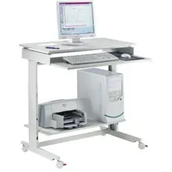 Twinco Computertisch Twin Click - Höhenverstellbar und Mobil - Computermöbel mit 20-facher Höhenverstellung, ausziehbarer Seitenplatte und praktischen Rollen für flexible Nutzung im Home Office oder Büro.
