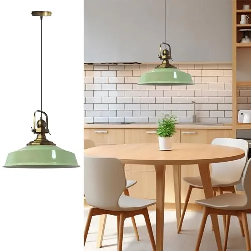 Bamyum Pendelleuchte Aslet Ø41 cm - Vintage Metall Lampe - Lampen, stilvolle Pendelleuchte aus Metall mit E27 Fassung, ideal für Ess- und Wohnzimmer. Schafft eine angenehme Atmosphäre mit dimmbarer Funktion.
