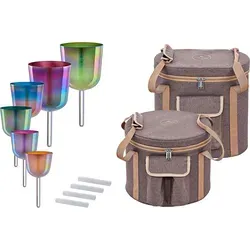 Meinl Sonic Energy ESOLCSBSET - 6-teiliges Solfeggio Kristallklangschalen Set - Handgefertigtes Set aus hochreinem Quarz, bietet klare und kräftige Vibrationen. Ideal für Klangmeditationen, inklusive Taschen und Schlägel für einfachen Transport.