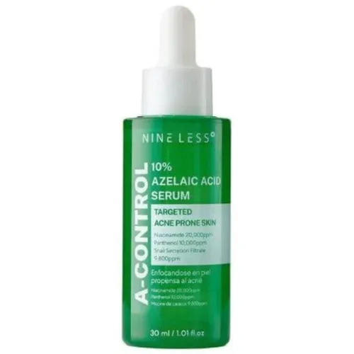 Nineless A-Control 10% Azelaic Acid Serum 30 ml - Gesichtspflege mit 10% Azelainsäure, ideal zur Bekämpfung von Akne und Verbesserung der Hautstruktur für einen klareren Teint.