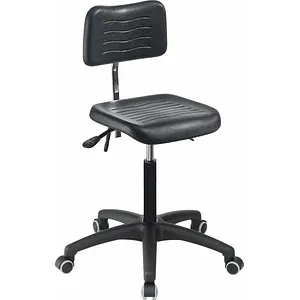 meychair Arbeitsstuhl W5-TR-PU, schwarz, höhenverstellbar und ergonomisch - Bürostuhl mit stufenloser Höhenverstellung von 51-65 cm, ergonomischer Rückenlehne und max. Belastbarkeit bis 120 kg - ideal für lange Arbeitsstunden.