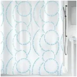 spirella Duschvorhang CLAIRE 240 cm – Blau-weißer Anti-Schimmel Textilvorhang - Eleganter Duschvorhang in blau-weiß mit Anti-Schimmel-Effekt. Pflegeleicht, wasserabweisend und waschbar bis 30°. Ideal für ein frisches Badezimmerambiente.